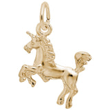Rembrandt Charms Gold Plated Sterling Silver Unicorn Charm Pendant