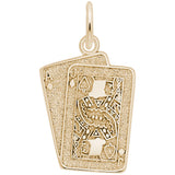 Rembrandt Charms Gold Plated Sterling Silver Black Jack Charm Pendant