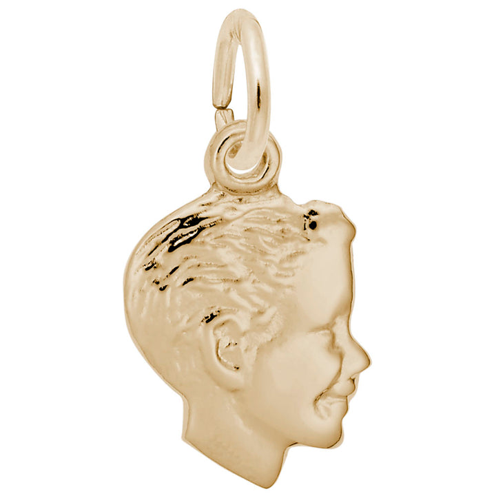 Rembrandt Charms 14K Yellow Gold Boys Head Charm Pendant