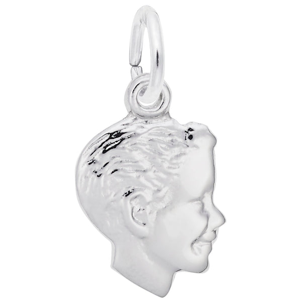 Rembrandt Charms Boys Head Charm Pendant Available in Gold or Sterling Silver