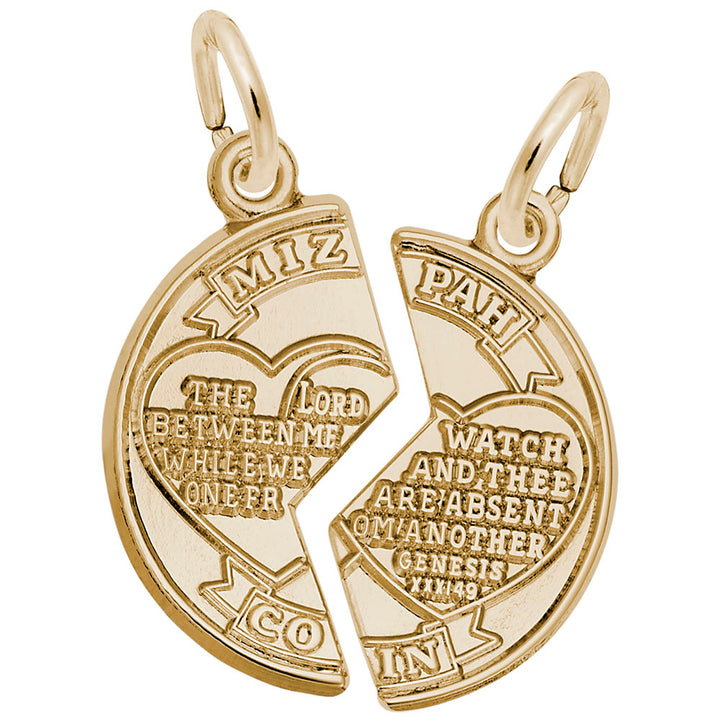 Rembrandt Charms Gold Plated Sterling Silver Mizpah Charm Pendant