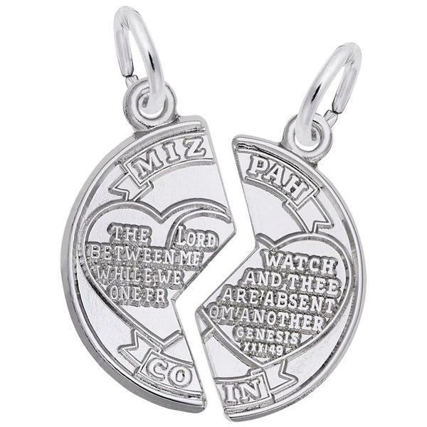 Rembrandt Charms Mizpah Charm Pendant Available in Gold or Sterling Silver