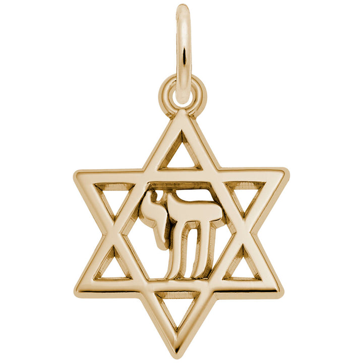 Rembrandt Charms Gold Plated Sterling Silver Star Of David Charm Pendant