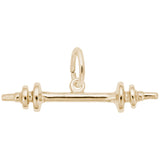 Rembrandt Charms Gold Plated Sterling Silver Barbell Charm Pendant