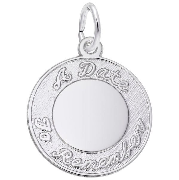 Rembrandt Charms A Date To Remember Charm Pendant Available in Gold or Sterling Silver
