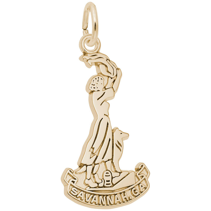 Rembrandt Charms Gold Plated Sterling Silver Savannah Waving Girl Charm Pendant