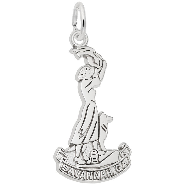 Rembrandt Charms Savannah Waving Girl Charm Pendant Available in Gold or Sterling Silver