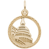 Rembrandt Charms 14K Yellow Gold Usa Capitol Bldg. Charm Pendant