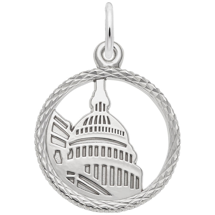 Rembrandt Charms Usa Capitol Bldg. Charm Pendant Available in Gold or Sterling Silver
