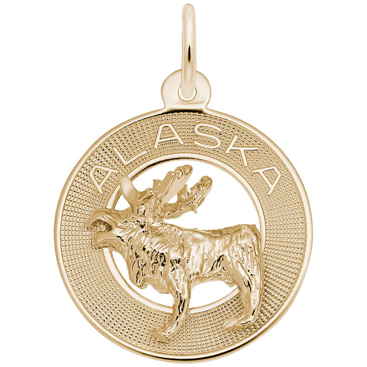Rembrandt Charms Gold Plated Sterling Silver Alaska Moose Charm Pendant