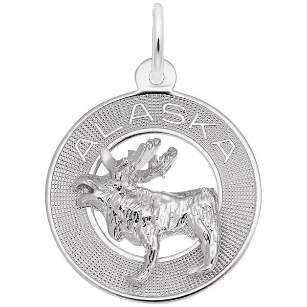 Rembrandt Charms Alaska Moose Charm Pendant Available in Gold or Sterling Silver