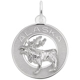 Rembrandt Charms 925 Sterling Silver Alaska Moose Charm Pendant