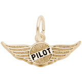 Rembrandt Charms 10K Yellow Gold Pilot'S Wings Charm Pendant
