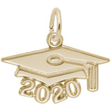 Rembrandt Charms Gold Plated Sterling Silver Grad Cap 2020 Large Charm Pendant
