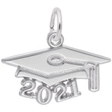 Rembrandt Charms Grad Cap 2021 Large Charm Pendant Available in Gold or Sterling Silver