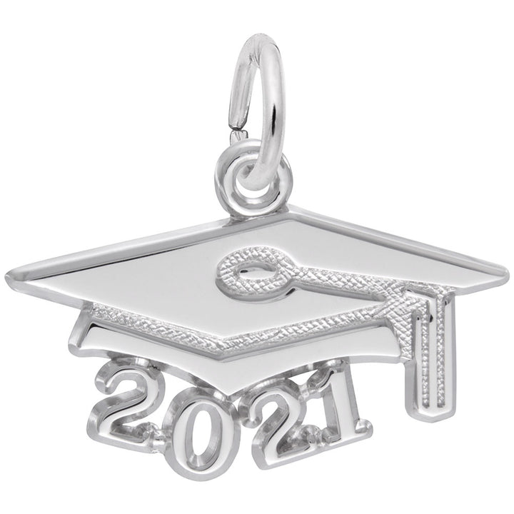 Rembrandt Charms Grad Cap 2021 Large Charm Pendant Available in Gold or Sterling Silver