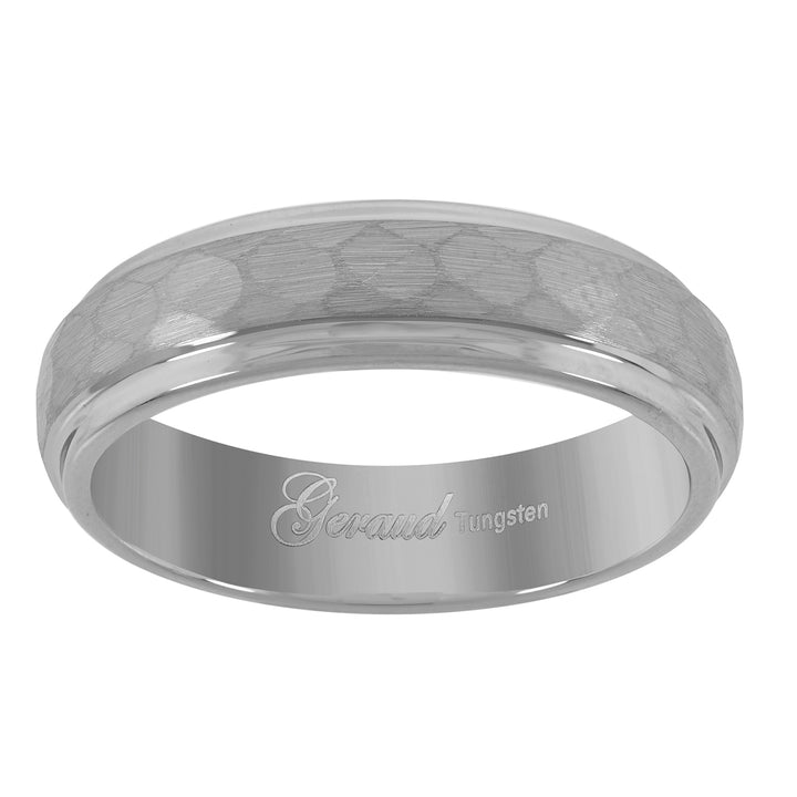 Tungsten Hammered Finish Comfort-fit 6mm Size-8 Mens Wedding Band