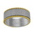 Tungsten Center Brushed with Gold-toned Braid Outlines Comfort-fit 8mm Sizes 7 - 14 Mens Wedding Band