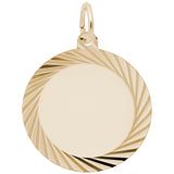 Rembrandt Charms Gold Plated Sterling Silver Round Disc Charm Pendant