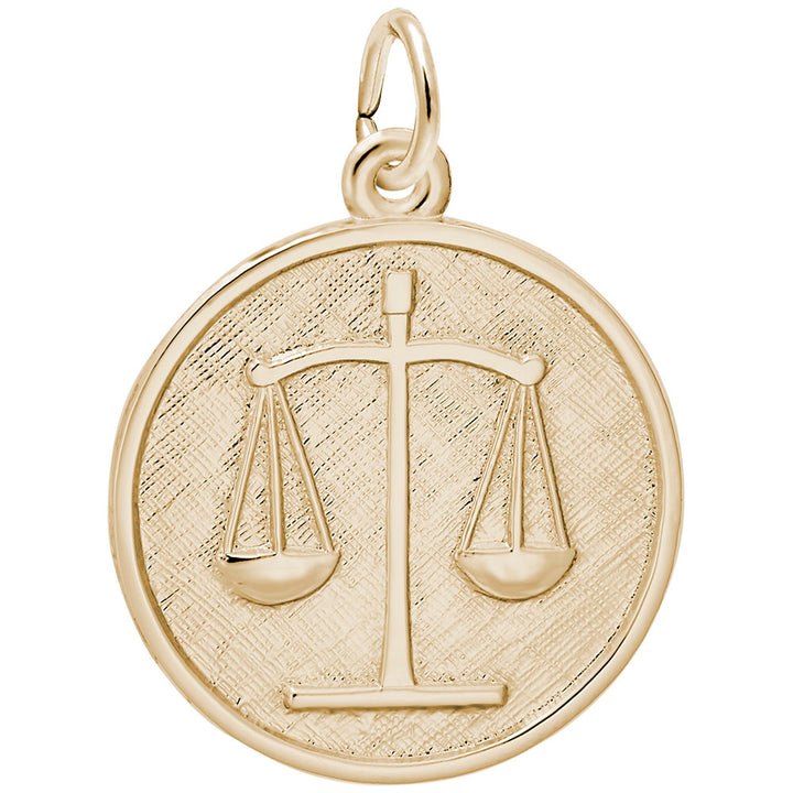 Rembrandt Charms Gold Plated Sterling Silver Scales Of Justice Charm Pendant