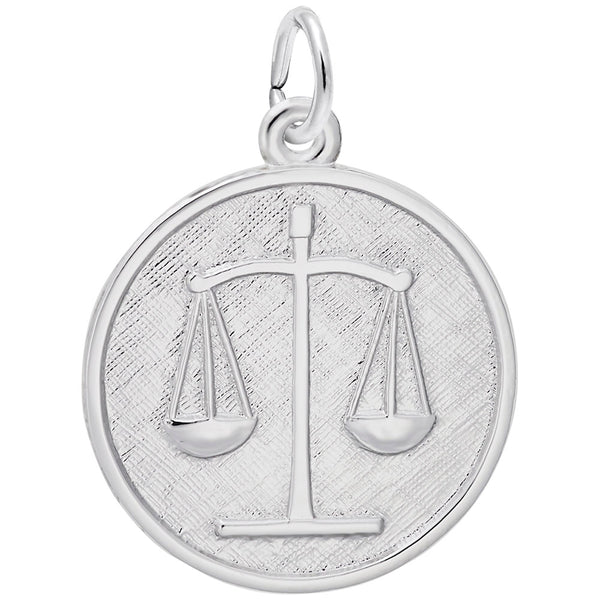 Rembrandt Charms Scales Of Justice Charm Pendant Available in Gold or Sterling Silver