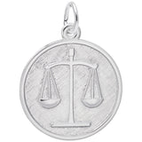 Rembrandt Charms 14K White Gold Scales Of Justice Charm Pendant