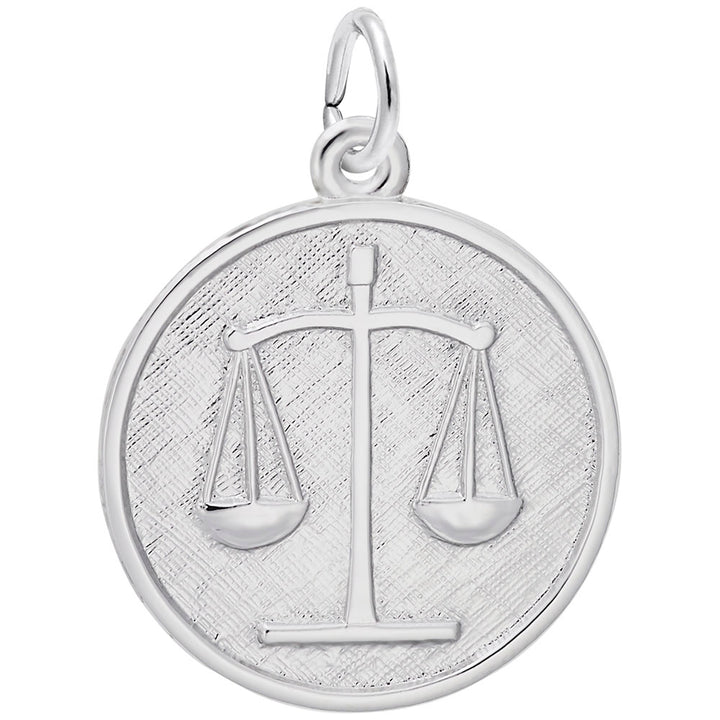 Rembrandt Charms 14K White Gold Scales Of Justice Charm Pendant