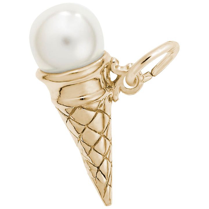 Rembrandt Charms 10K Yellow Gold Ice Cream Cone Charm Pendant
