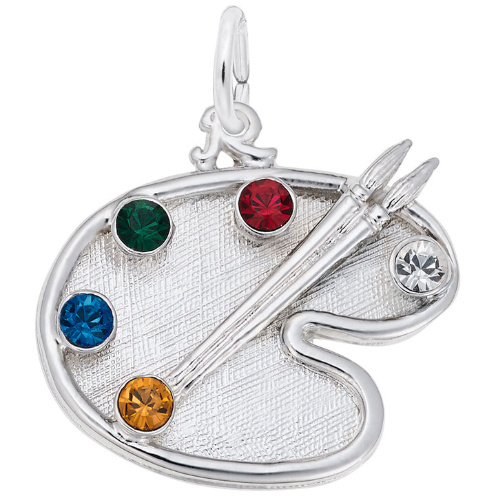 Rembrandt Charms Artist Palette Charm Pendant Available in Gold or Sterling Silver