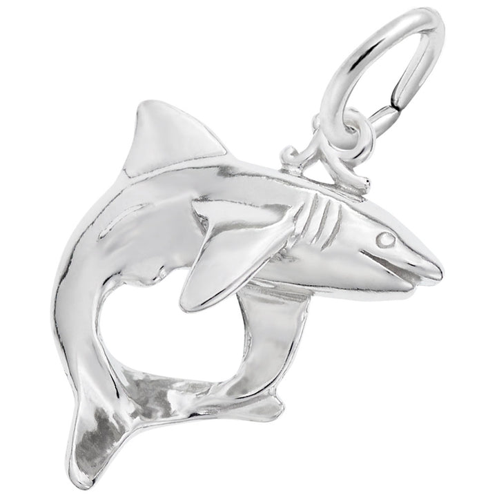 Rembrandt Charms Shark Charm Pendant Available in Gold or Sterling Silver