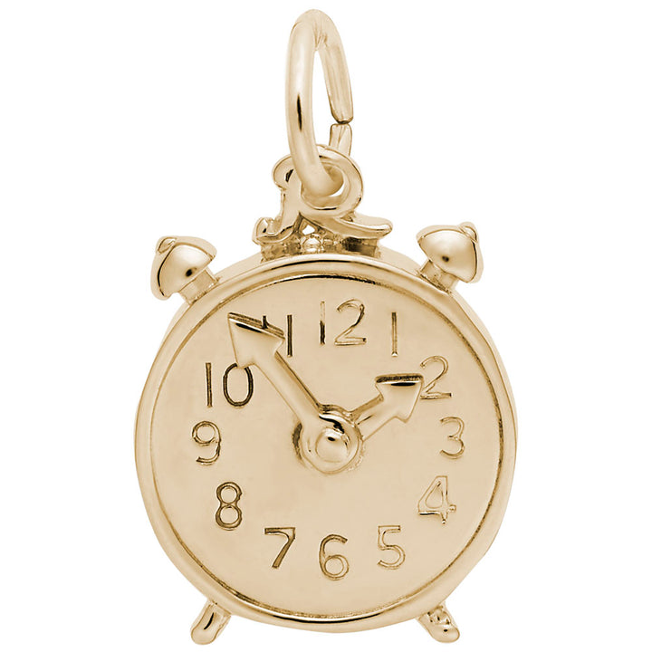 Rembrandt Charms Gold Plated Sterling Silver Alarm Clock Charm Pendant