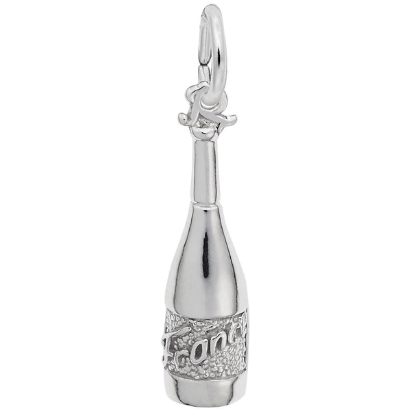 Rembrandt Charms Wine Bottle Charm Pendant Available in Gold or Sterling Silver