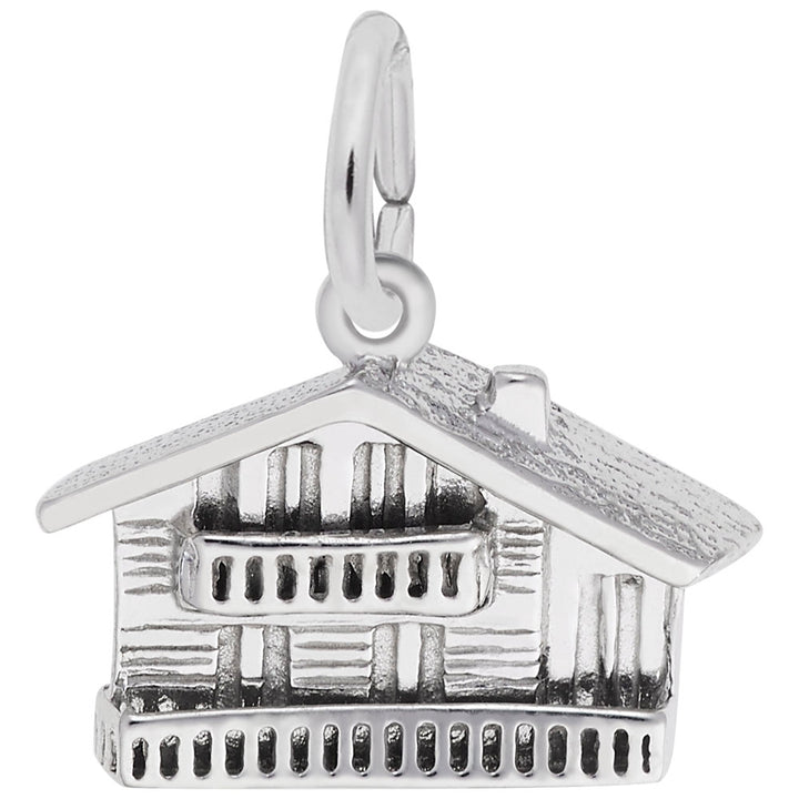 Rembrandt Charms Silver Swiss Chalet Charm Pendant Available in Gold or Sterling Silver