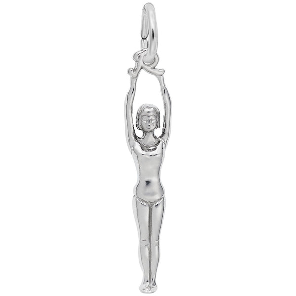 Rembrandt Charms Gymnast Charm Pendant Available in Gold or Sterling Silver