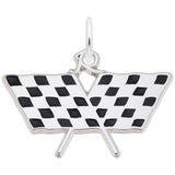 Rembrandt Charms 925 Sterling Silver Racing Flag Charm Pendant