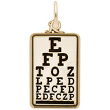 Rembrandt Charms Gold Plated Sterling Silver Eye Chart Charm Pendant