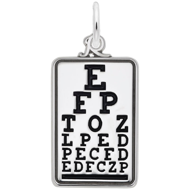 Rembrandt Charms Eye Chart Charm Pendant Available in Gold or Sterling Silver