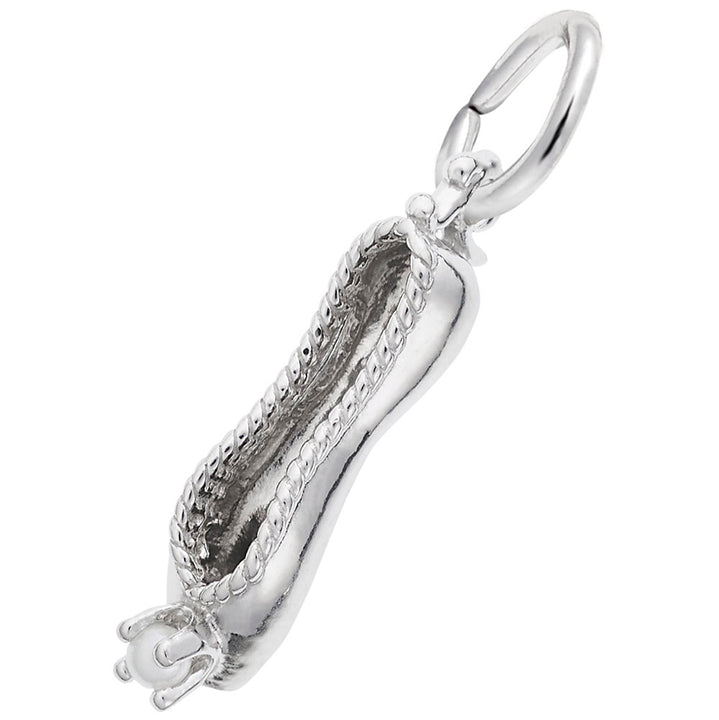 Rembrandt Charms Ballet Slipper W/Pearl Charm Pendant Available in Gold or Sterling Silver