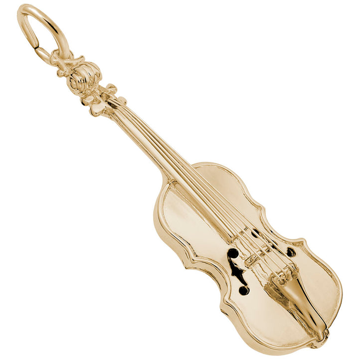 Rembrandt Charms Gold Plated Sterling Silver Violin Charm Pendant