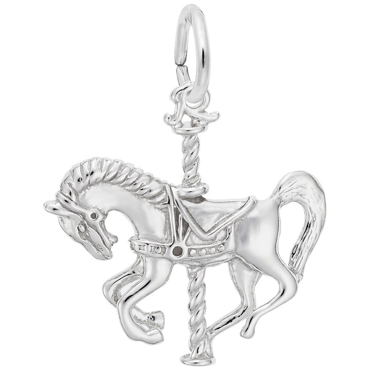Rembrandt Charms Carousel Horse Charm Pendant Available in Gold or Sterling Silver