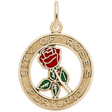 Rembrandt Charms 10K Yellow Gold Portland, City Of Roses Charm Pendant