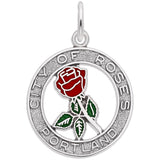 Rembrandt Charms 925 Sterling Silver Portland, City Of Roses Charm Pendant