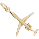 Rembrandt Charms Gold Plated Sterling Silver Jet Charm Pendant