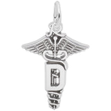 Rembrandt Charms Dental Caduceus Charm Pendant Available in Gold or Sterling Silver