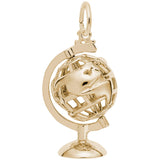 Rembrandt Charms Gold Plated Sterling Silver Globe 3D W Stand Charm Pendant
