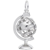 Rembrandt Charms Globe 3D W Stand Charm Pendant Available in Gold or Sterling Silver