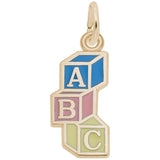 Rembrandt Charms Gold Plated Sterling Silver Abc Block Charm Pendant