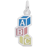 Rembrandt Charms 925 Sterling Silver Abc Block Charm Pendant