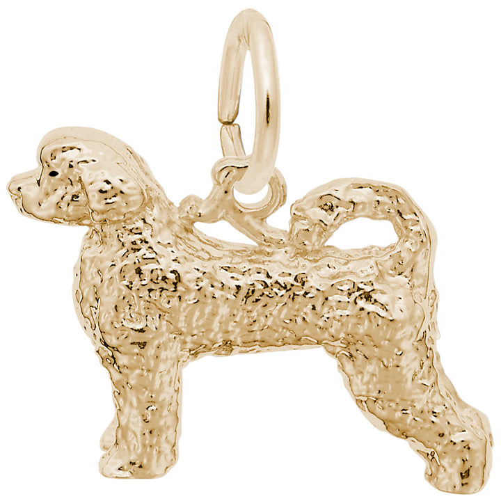 Rembrandt Charms 14K Yellow Gold Portuguese Water Dog Charm Pendant