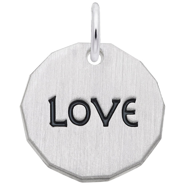 Rembrandt Charms Love Charm Tag Charm Pendant Available in Gold or Sterling Silver